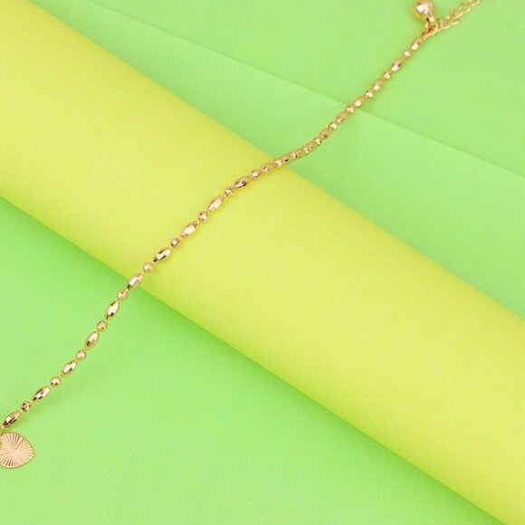 "Beaded Rose Gold Anklet with Shine Charm, XPAL1166 - Picture 8 of 12